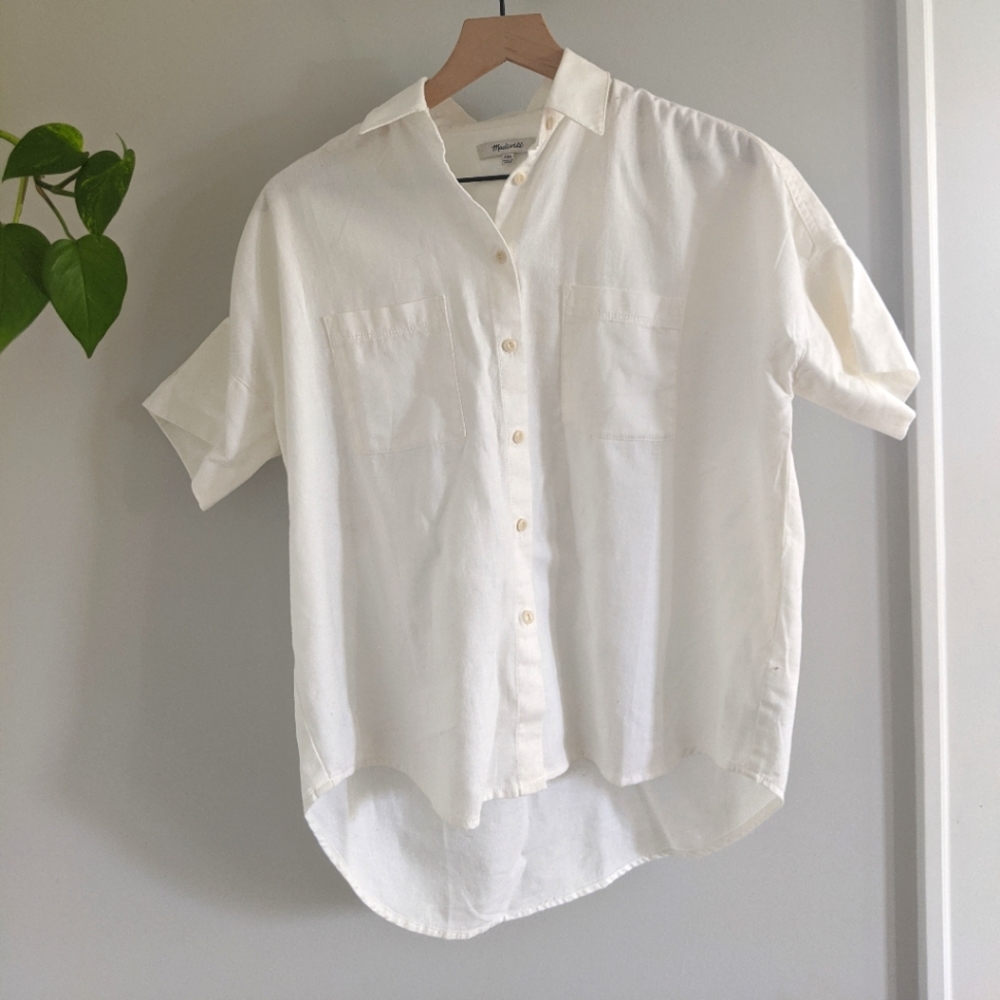 Madewell White Cotton Courier Shirt